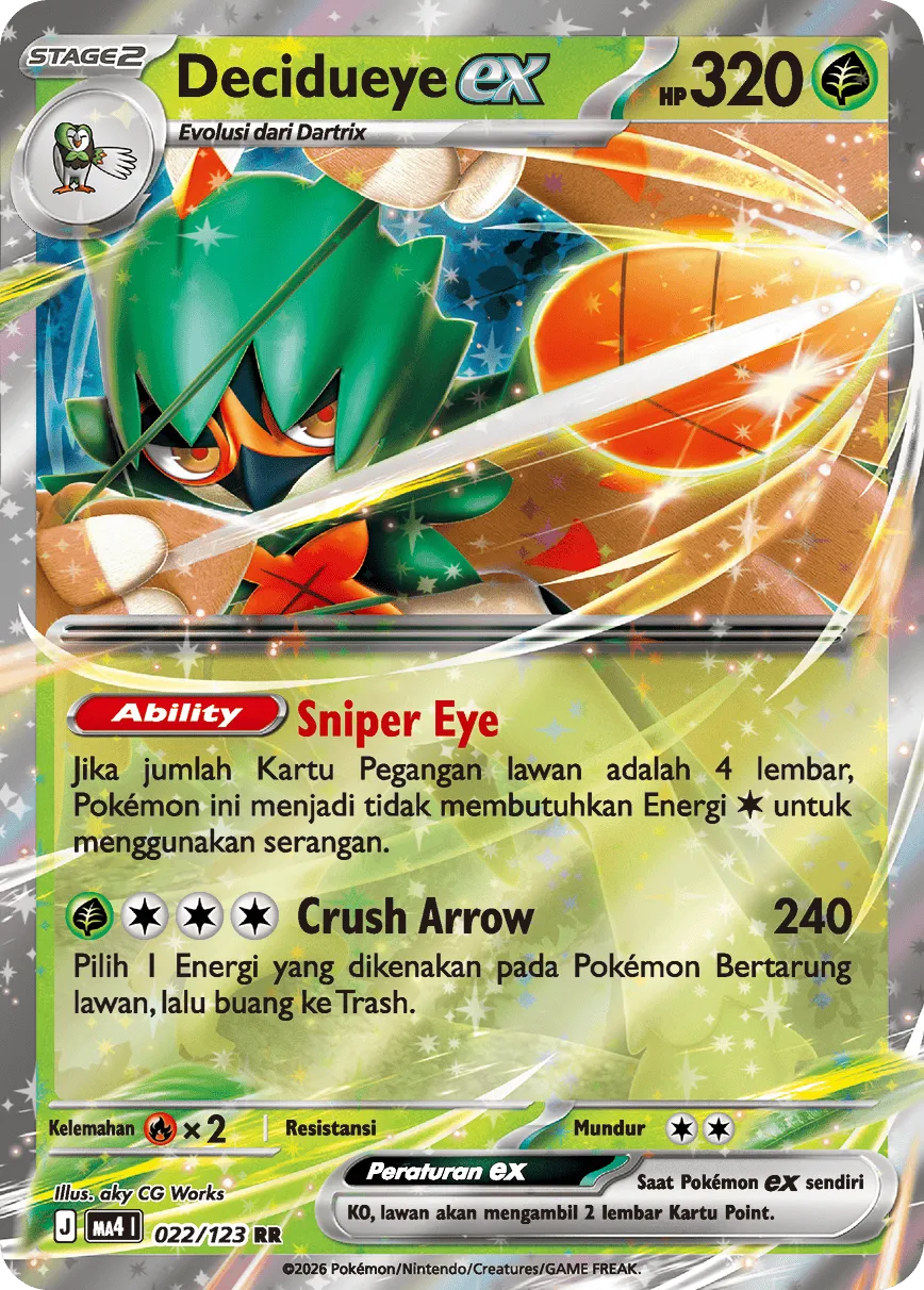Decidueye ex 022/123 — Void Blast (Indonesian Pokémon TCG card)