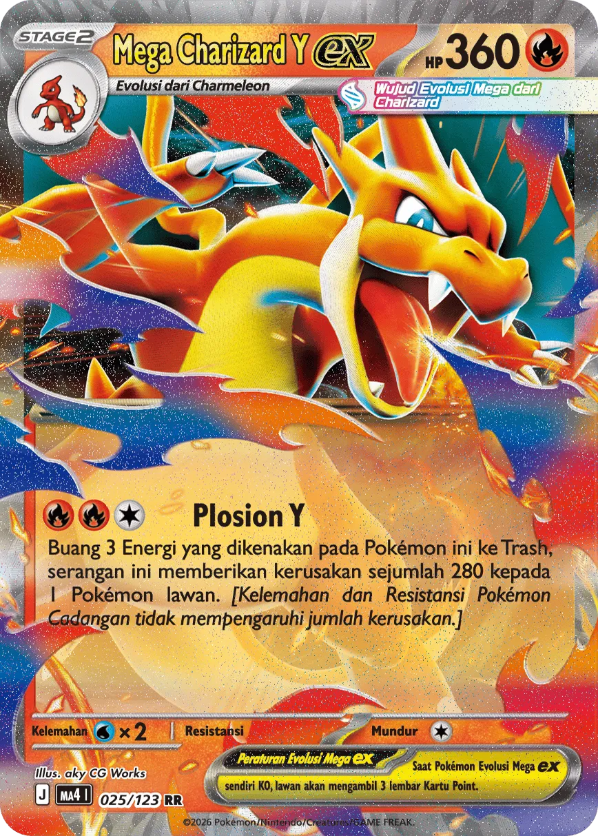 Mega Charizard Y ex 025/123 — Void Blast (Indonesian Pokémon TCG card)