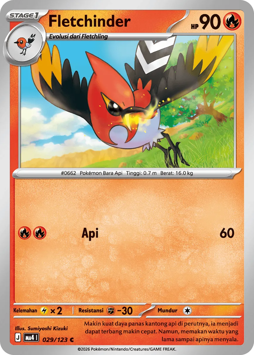 Fletchinder 029/123 — Void Blast (Indonesian Pokémon TCG card)