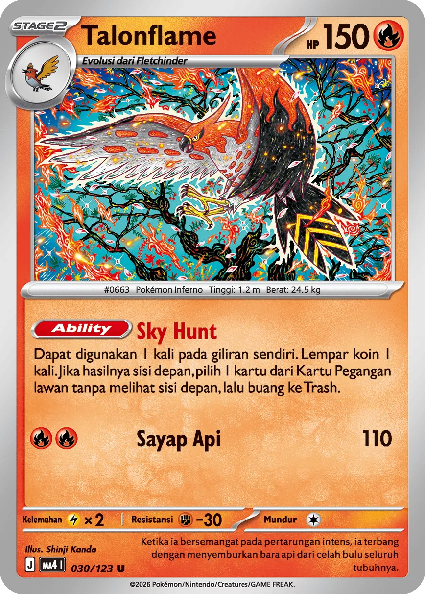 Talonflame 030/123 — Void Blast (Indonesian Pokémon TCG card)