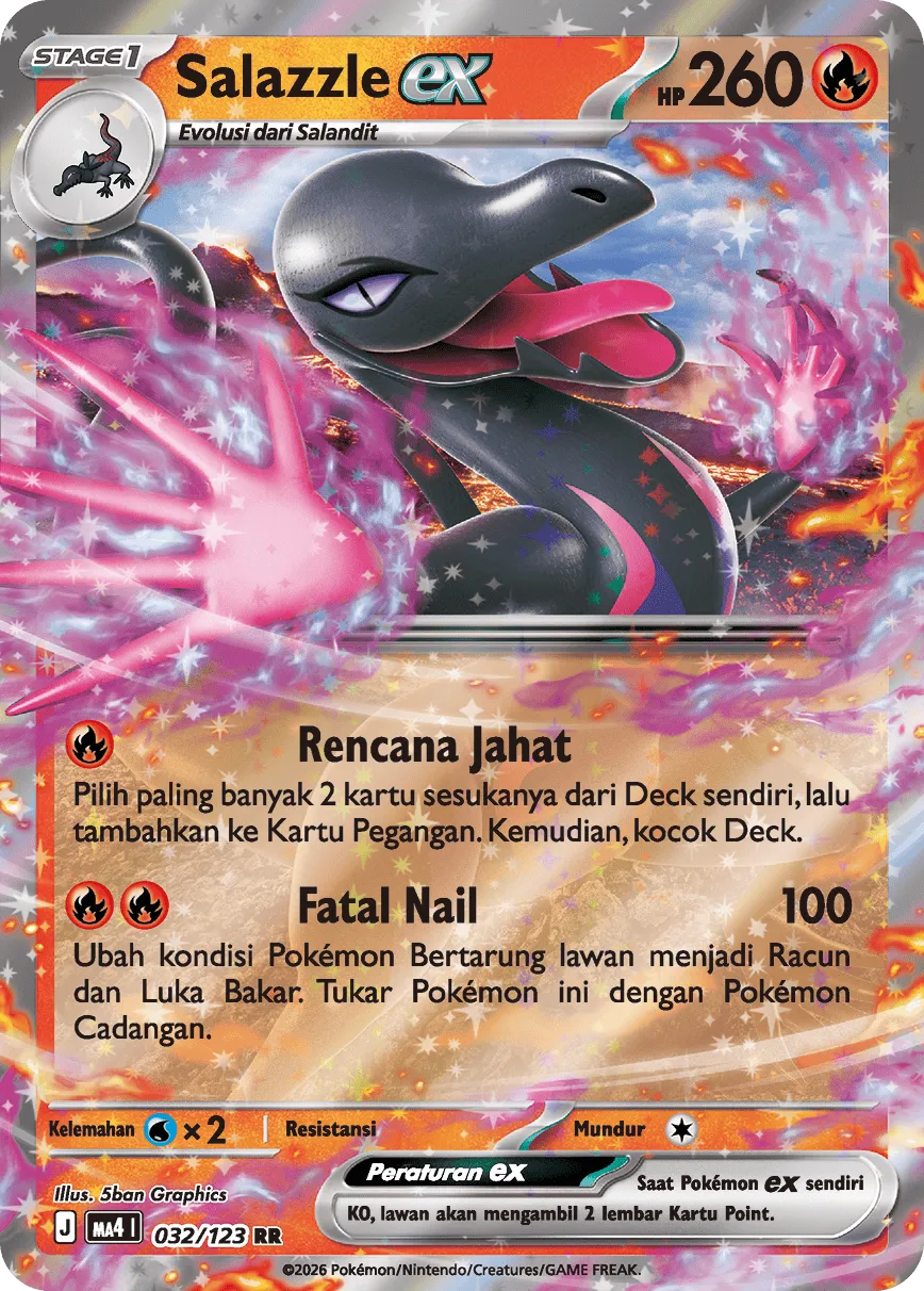 Salazzle ex 032/123 — Void Blast (Indonesian Pokémon TCG card)
