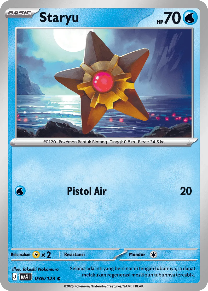 Staryu 036/123 — Void Blast (Indonesian Pokémon TCG card)