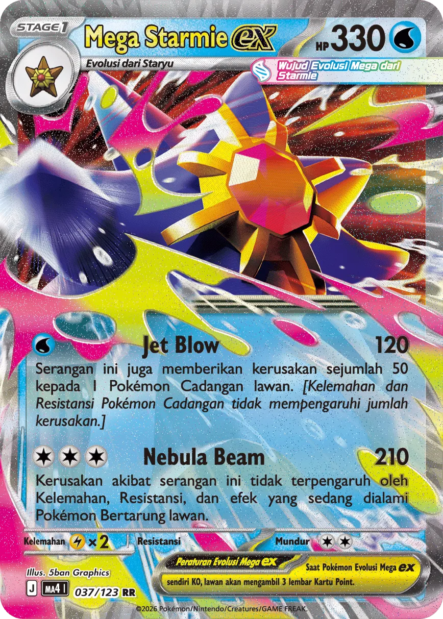 Mega Starmie ex 037/123 — Void Blast (Indonesian Pokémon TCG card)