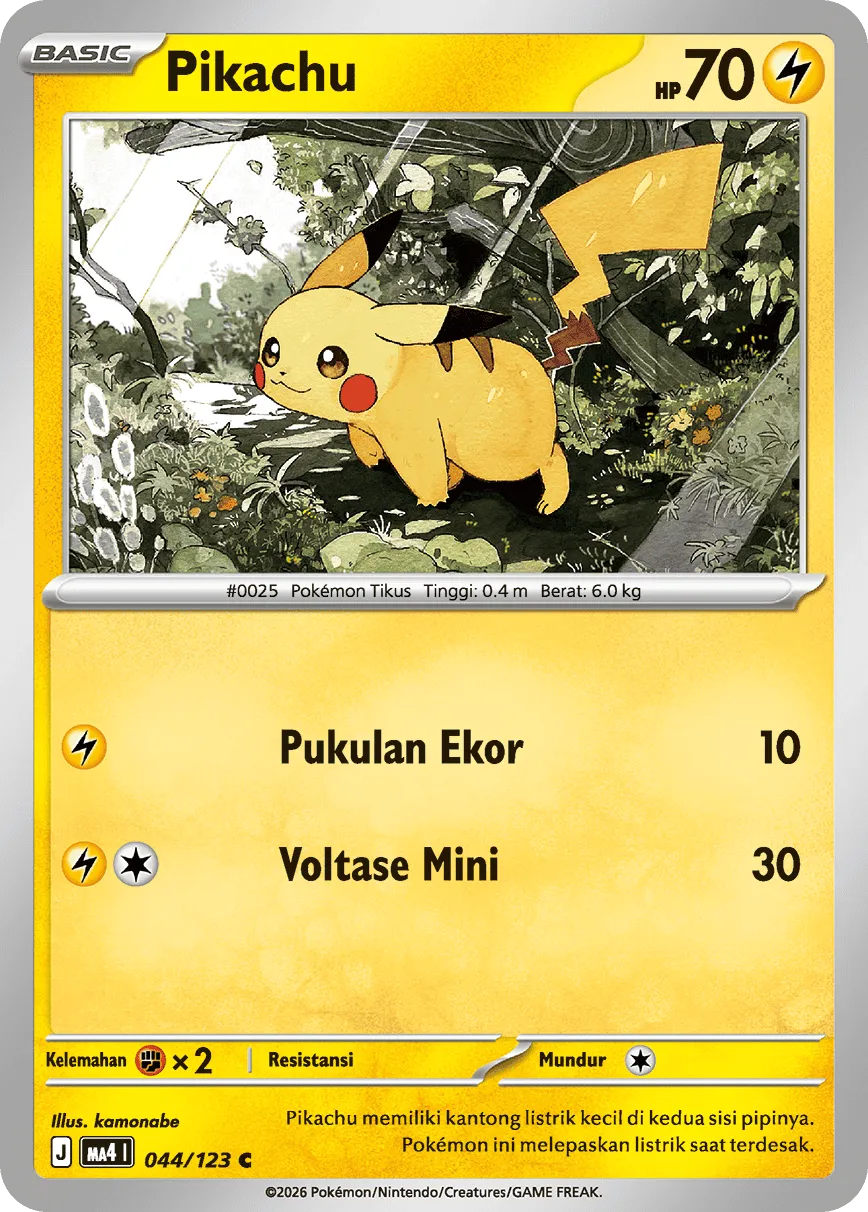 Pikachu 044/123 — Void Blast (Indonesian Pokémon TCG card)