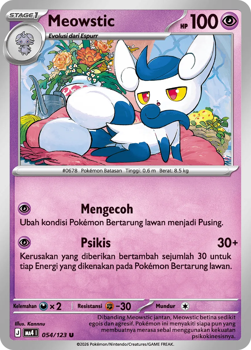 Meowstic 054/123 — Void Blast (Indonesian Pokémon TCG card)