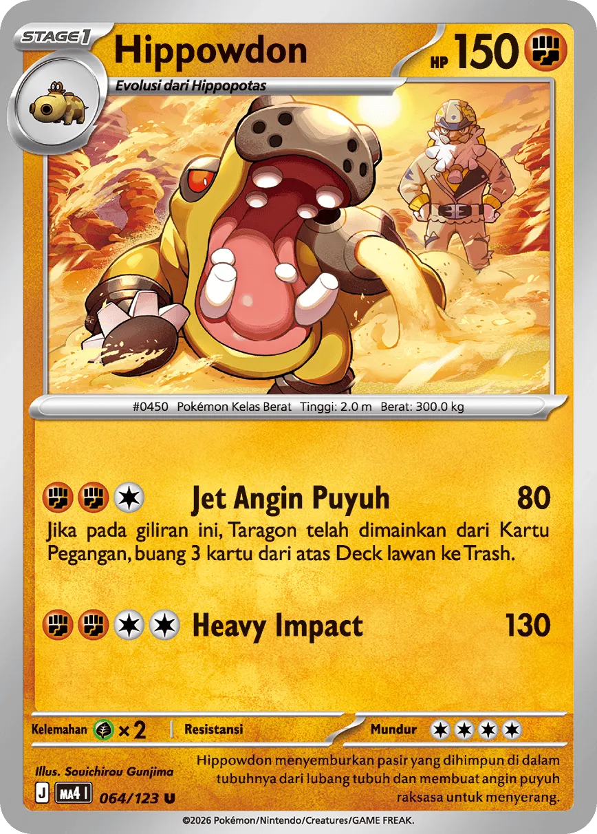 Hippowdon 064/123 — Void Blast (Indonesian Pokémon TCG card)
