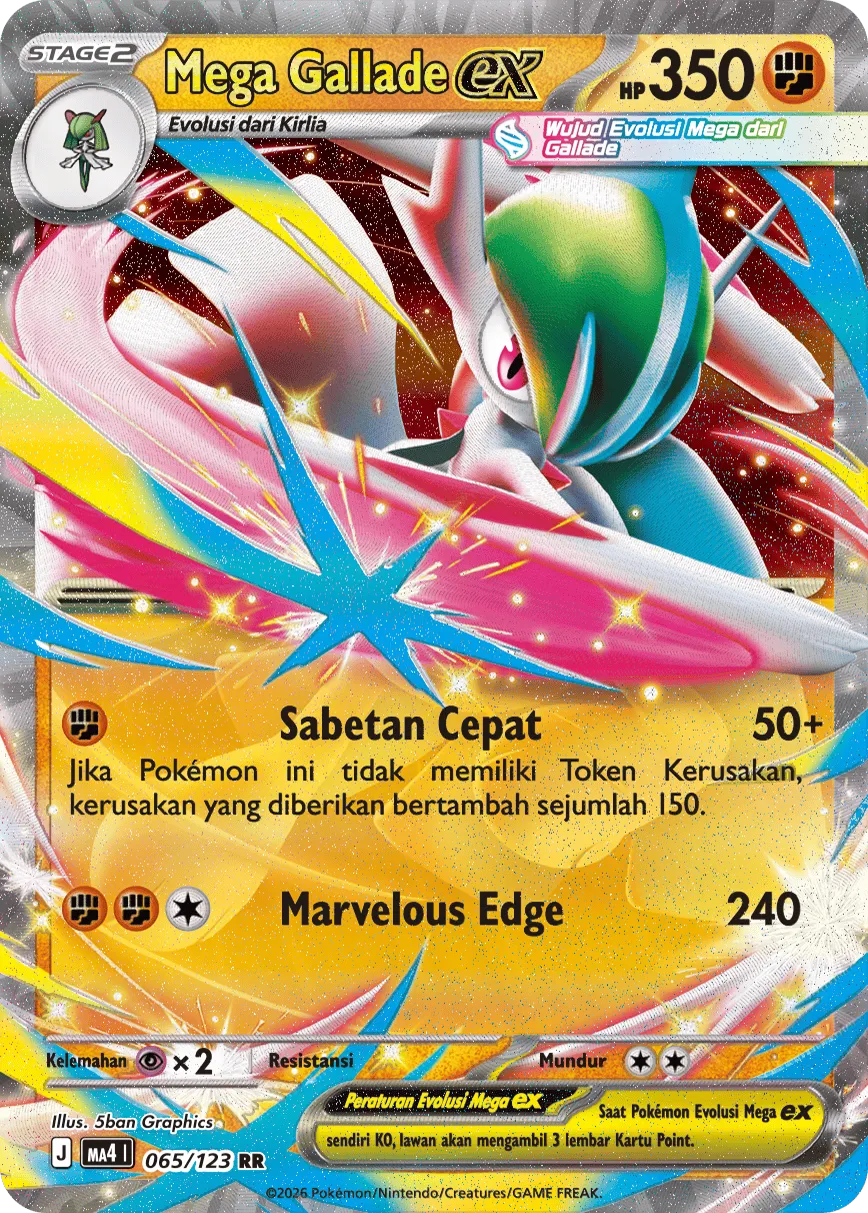 Mega Gallade ex 065/123 — Void Blast (Indonesian Pokémon TCG card)