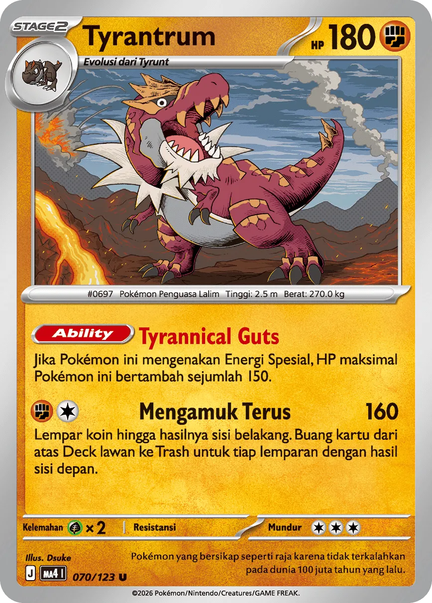 Tyrantrum 070/123 — Void Blast (Indonesian Pokémon TCG card)