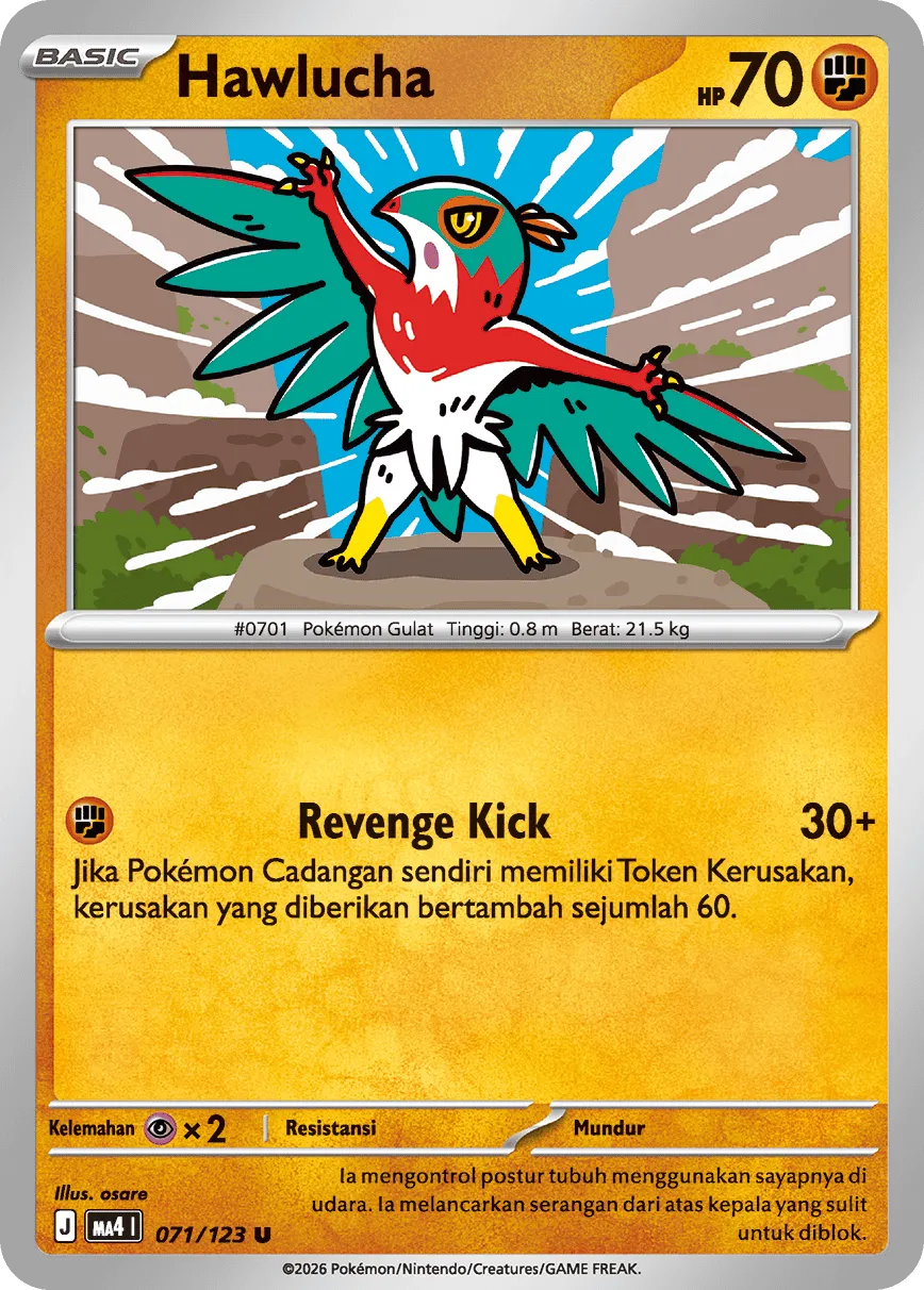 Hawlucha 071/123 — Void Blast (Indonesian Pokémon TCG card)