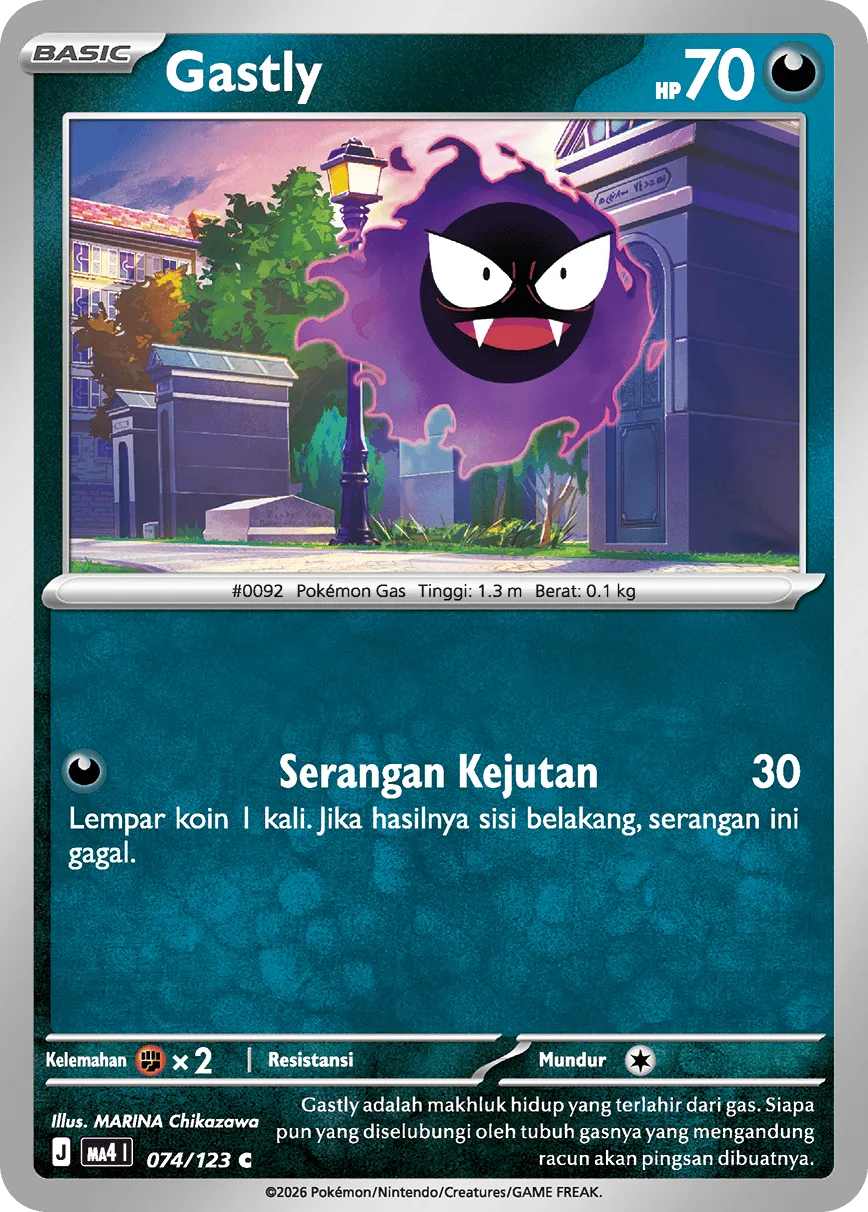 Gastly 074/123 — Void Blast (Indonesian Pokémon TCG card)