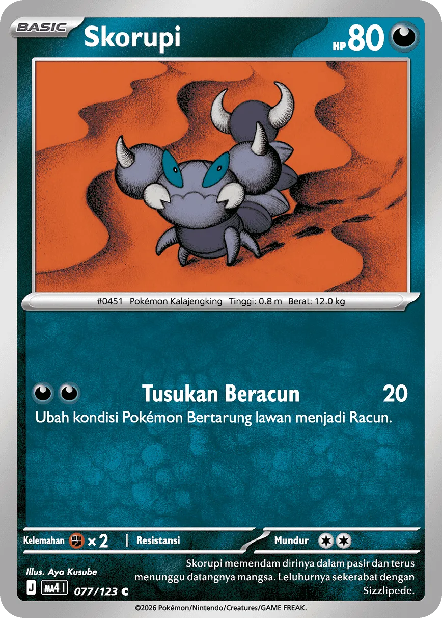 Skorupi 077/123 — Void Blast (Indonesian Pokémon TCG card)