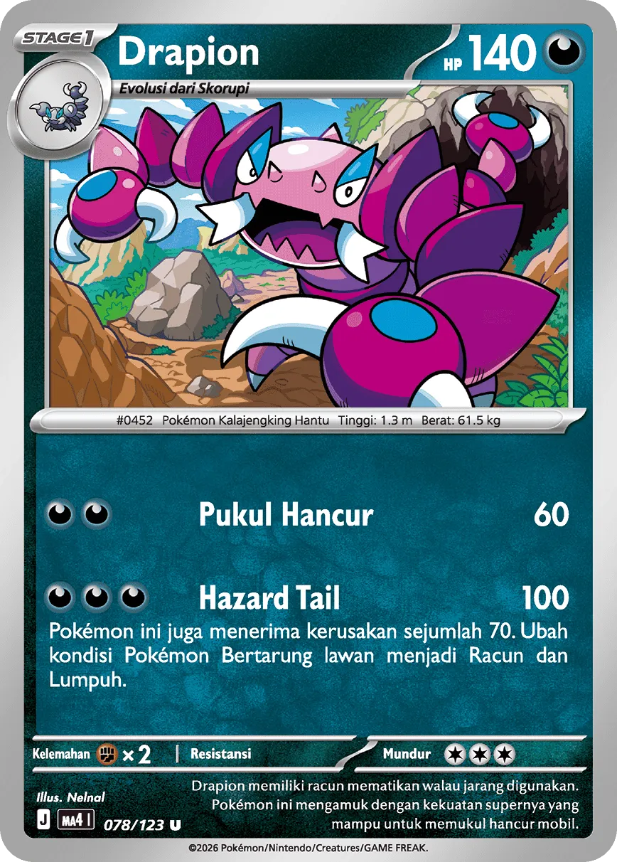 Drapion 078/123 — Void Blast (Indonesian Pokémon TCG card)