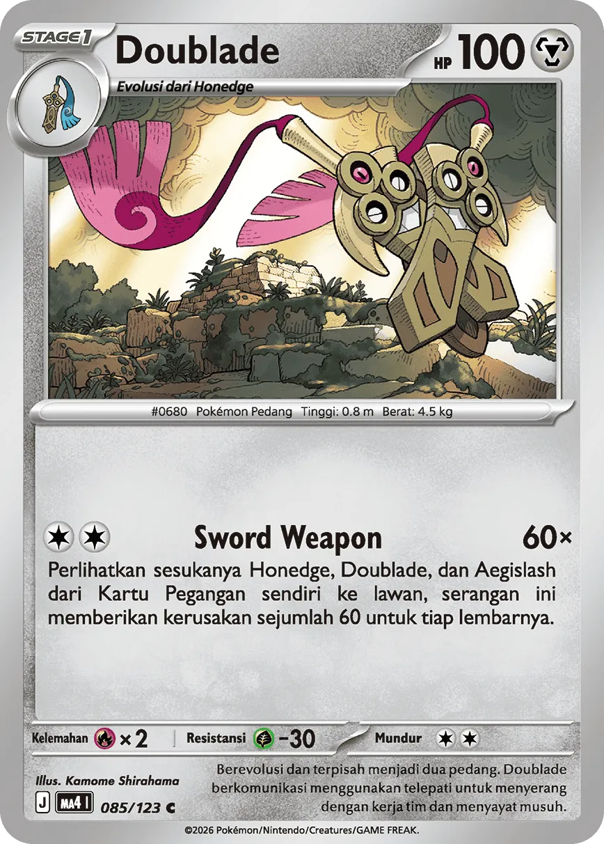 Doublade 085/123 — Void Blast (Indonesian Pokémon TCG card)
