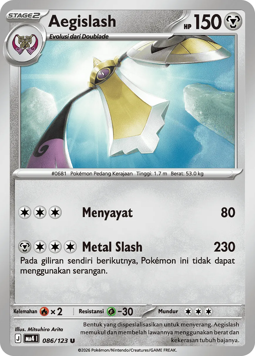 Aegislash 086/123 — Void Blast (Indonesian Pokémon TCG card)