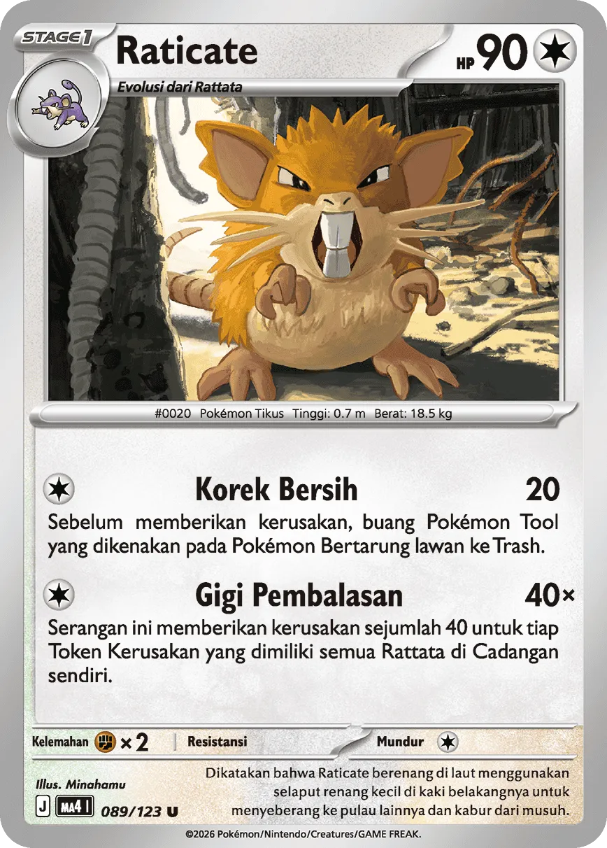 Raticate 089/123 — Void Blast (Indonesian Pokémon TCG card)