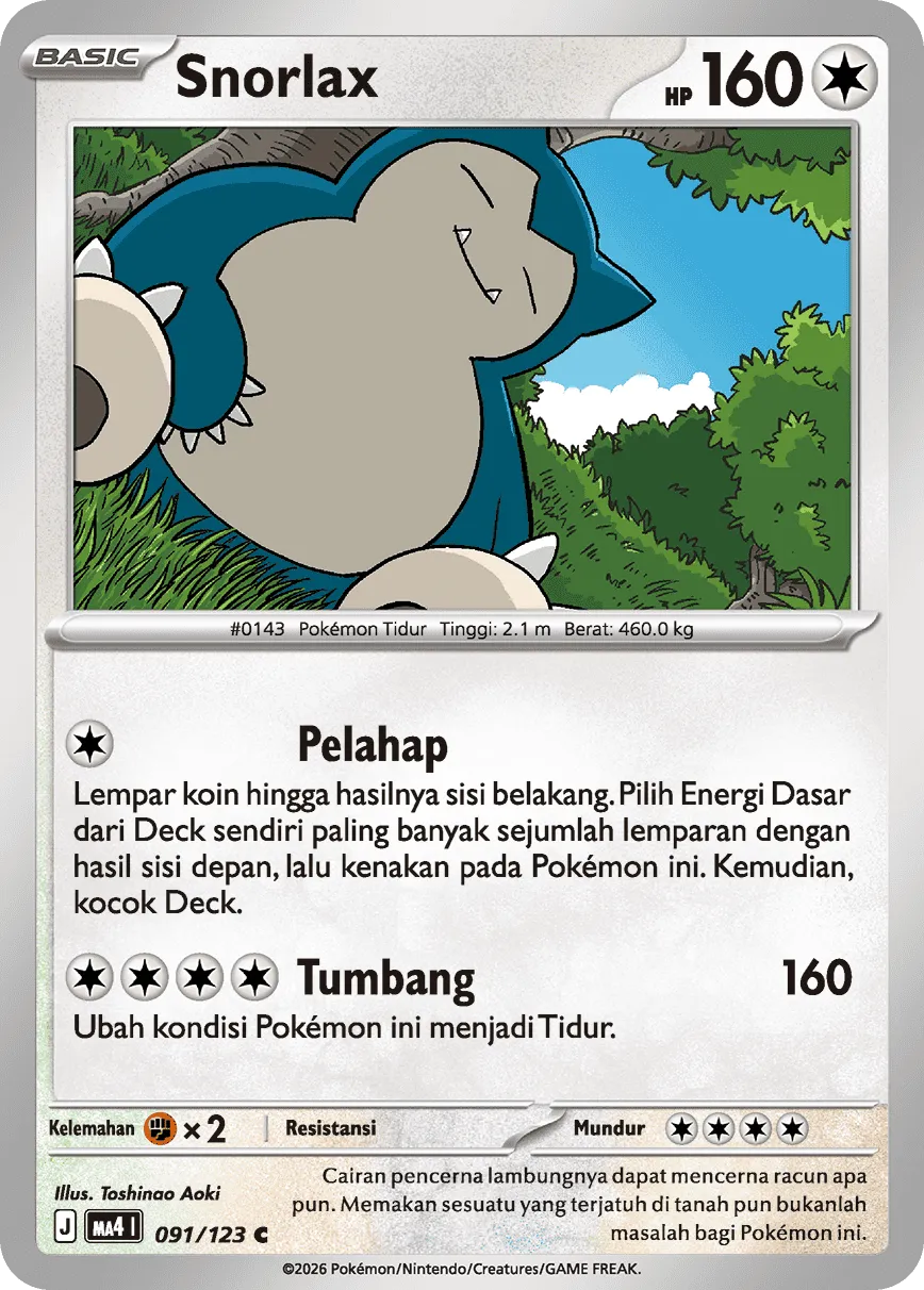 Snorlax 091/123 — Void Blast (Indonesian Pokémon TCG card)