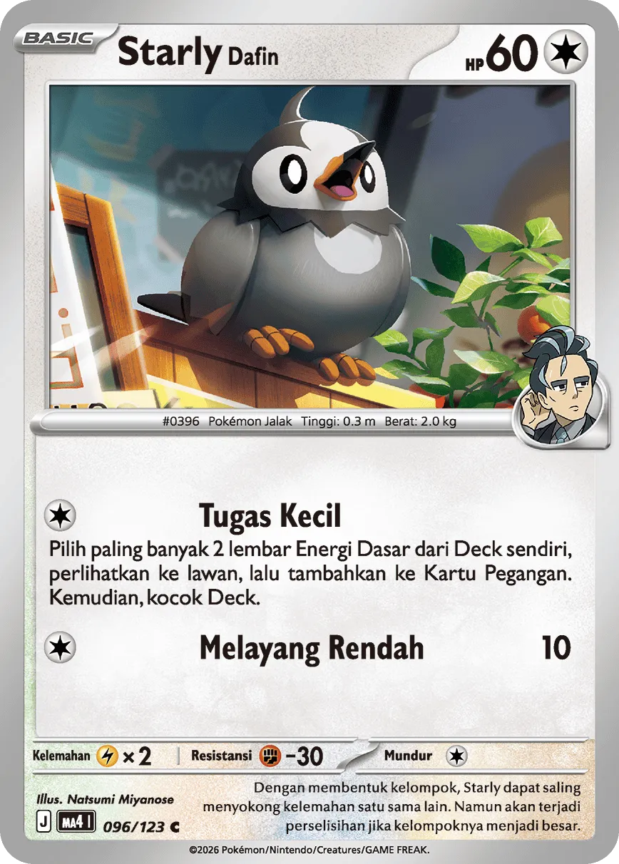 Larry's Starly 096/123 — Void Blast (Indonesian Pokémon TCG card)