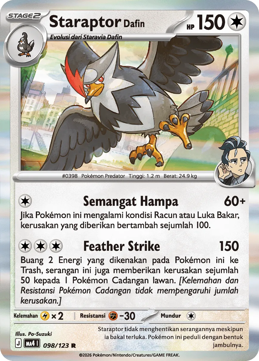 Larry's Staraptor 098/123 — Void Blast (Indonesian Pokémon TCG card)