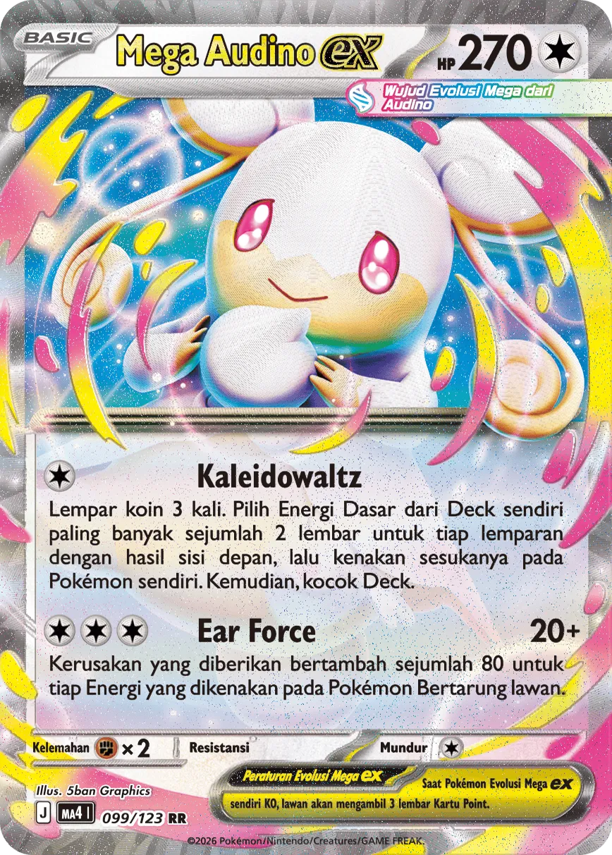 Mega Audino ex 099/123 — Void Blast (Indonesian Pokémon TCG card)