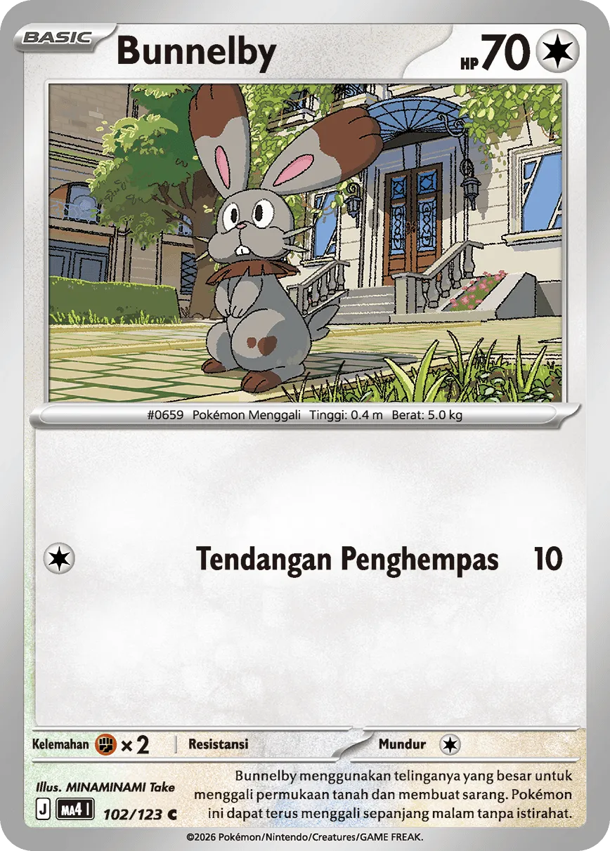 Bunnelby 102/123 — Void Blast (Indonesian Pokémon TCG card)
