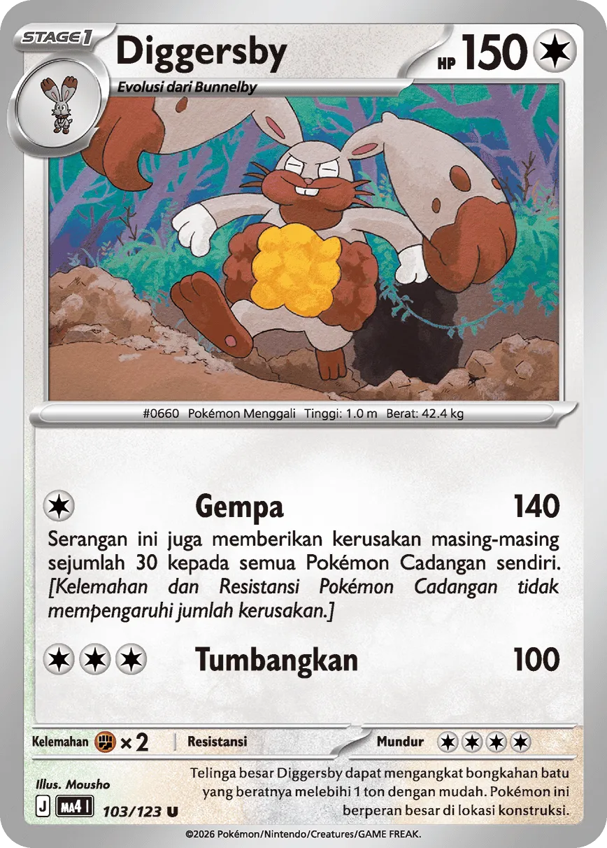 Diggersby 103/123 — Void Blast (Indonesian Pokémon TCG card)