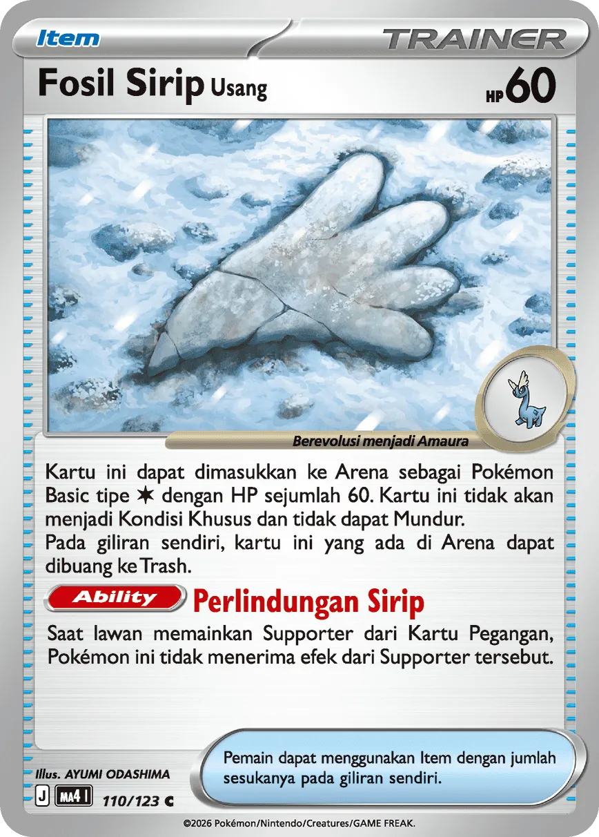 Antique Sail Fossil 110/123 — Void Blast (Indonesian Pokémon TCG card)