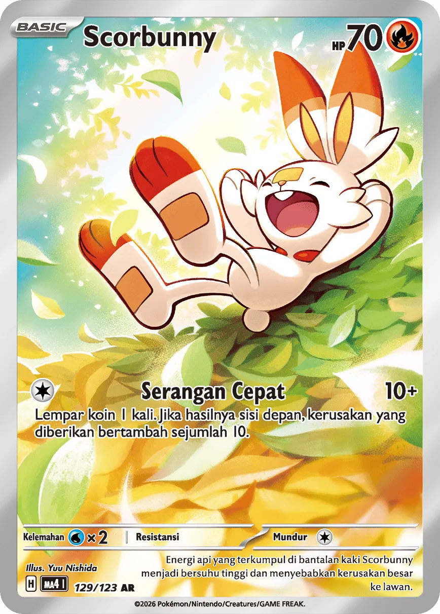 Scorbunny 129/123 — Void Blast (Indonesian Pokémon TCG card)