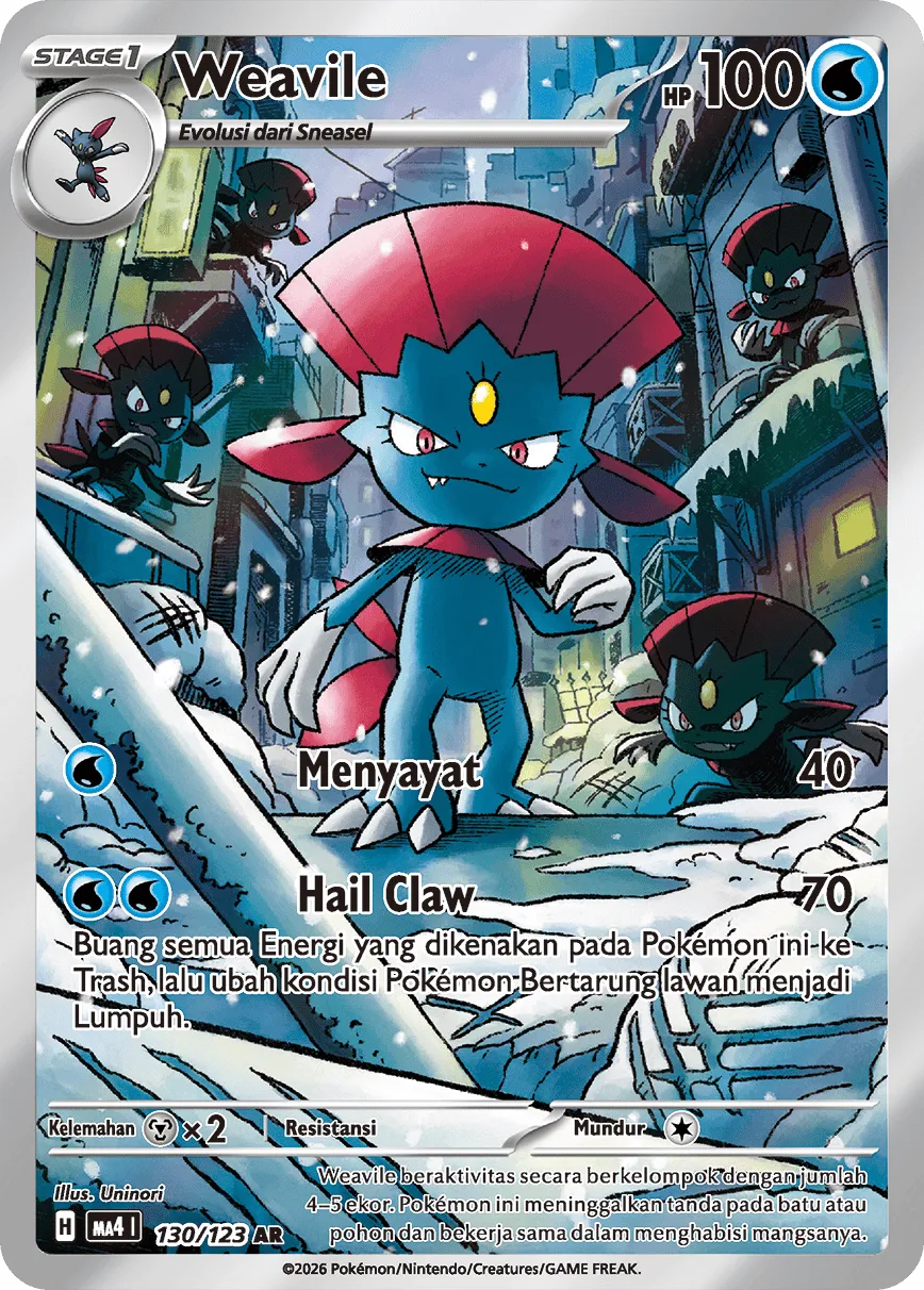 Weavile 130/123 — Void Blast (Indonesian Pokémon TCG card)