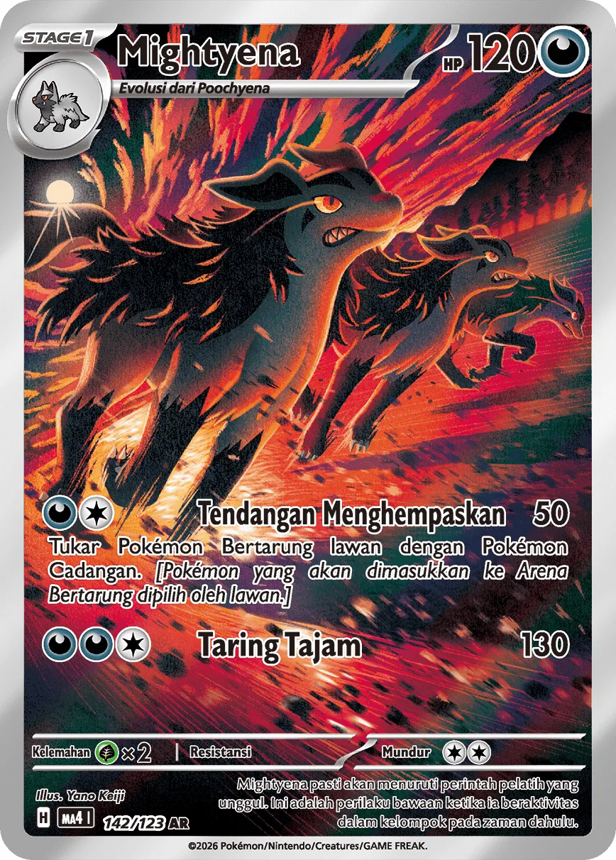 Mightyena 142/123 — Void Blast (Indonesian Pokémon TCG card)