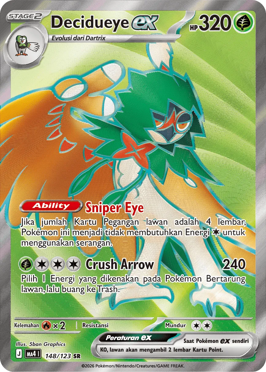 Decidueye ex 148/123 — Void Blast (Indonesian Pokémon TCG card)