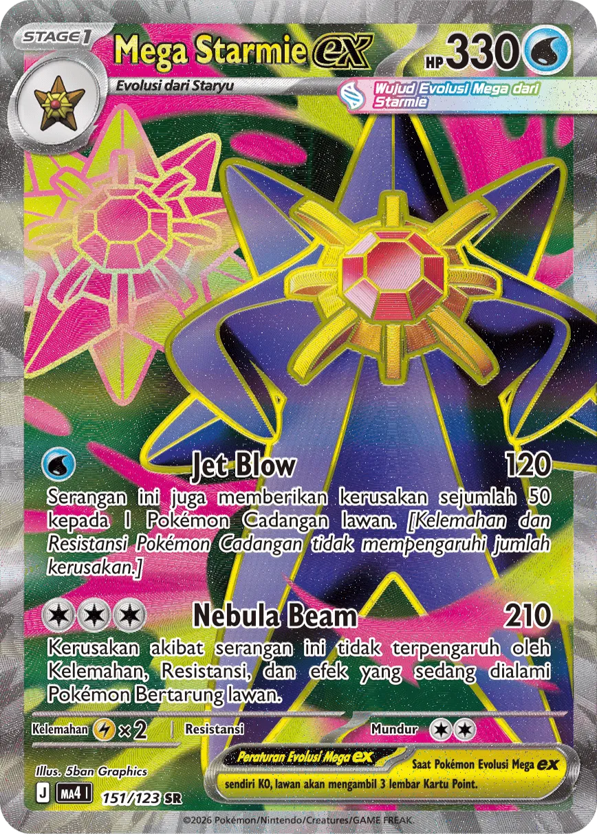 Mega Starmie ex 151/123 — Void Blast (Indonesian Pokémon TCG card)