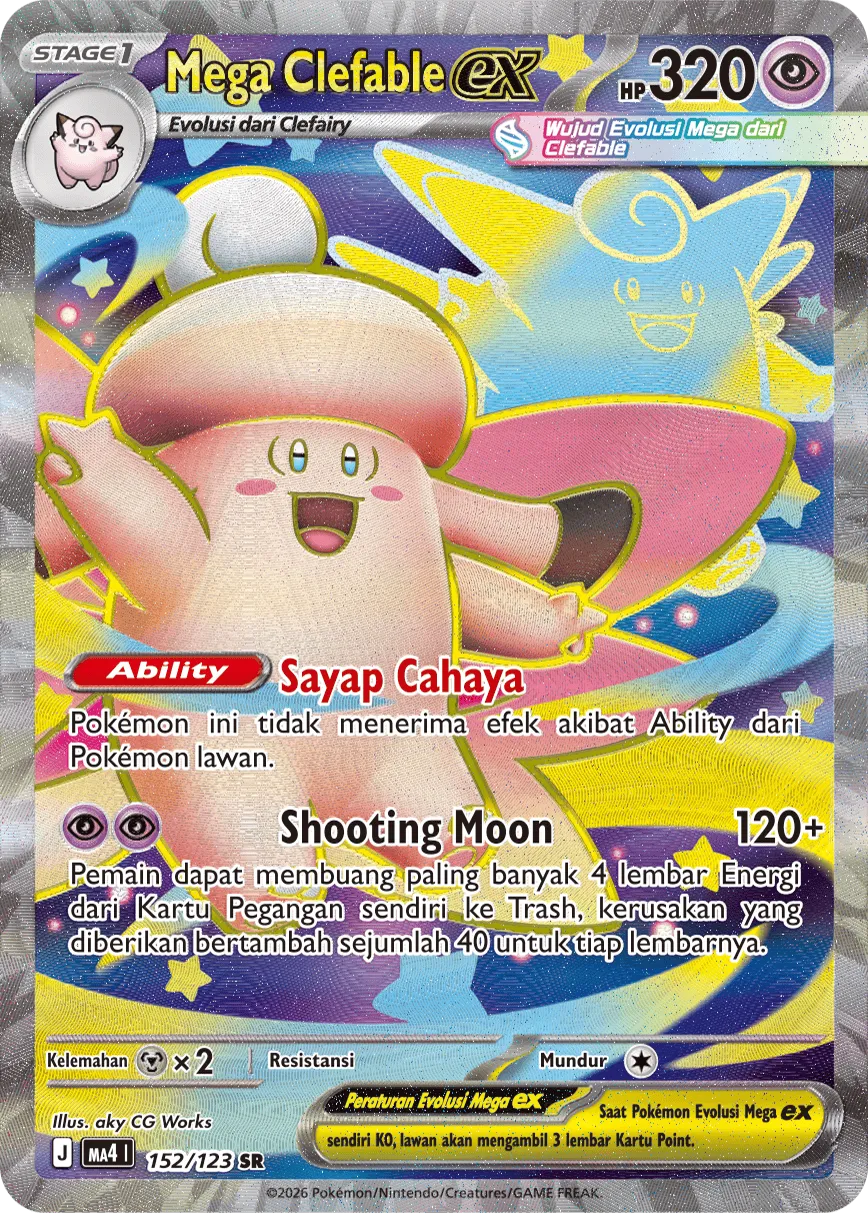 Mega Clefable ex 152/123 — Void Blast (Indonesian Pokémon TCG card)