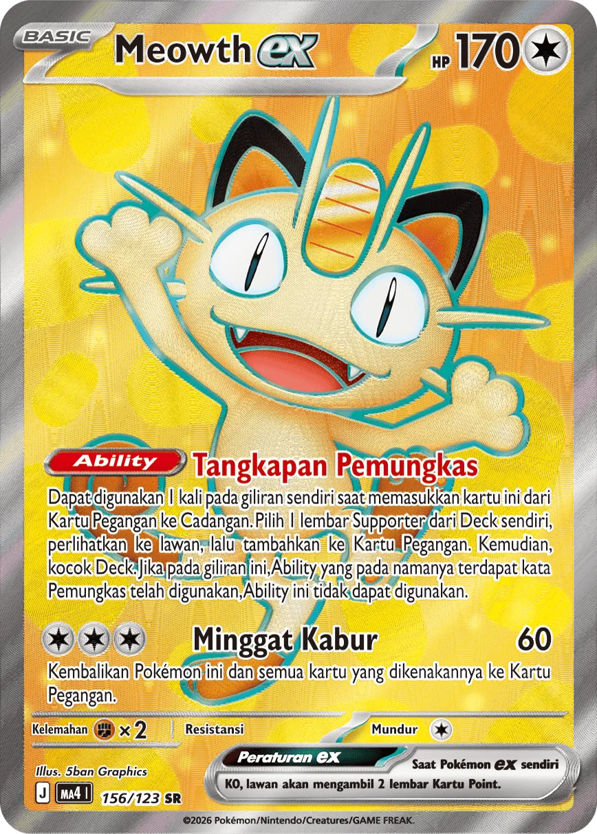 Meowth ex 156/123 — Void Blast (Indonesian Pokémon TCG card)