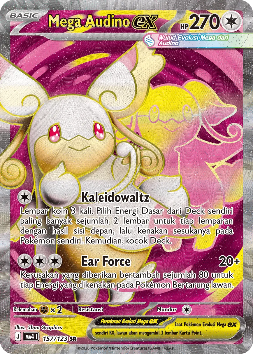 Mega Audino ex 157/123 — Void Blast (Indonesian Pokémon TCG card)