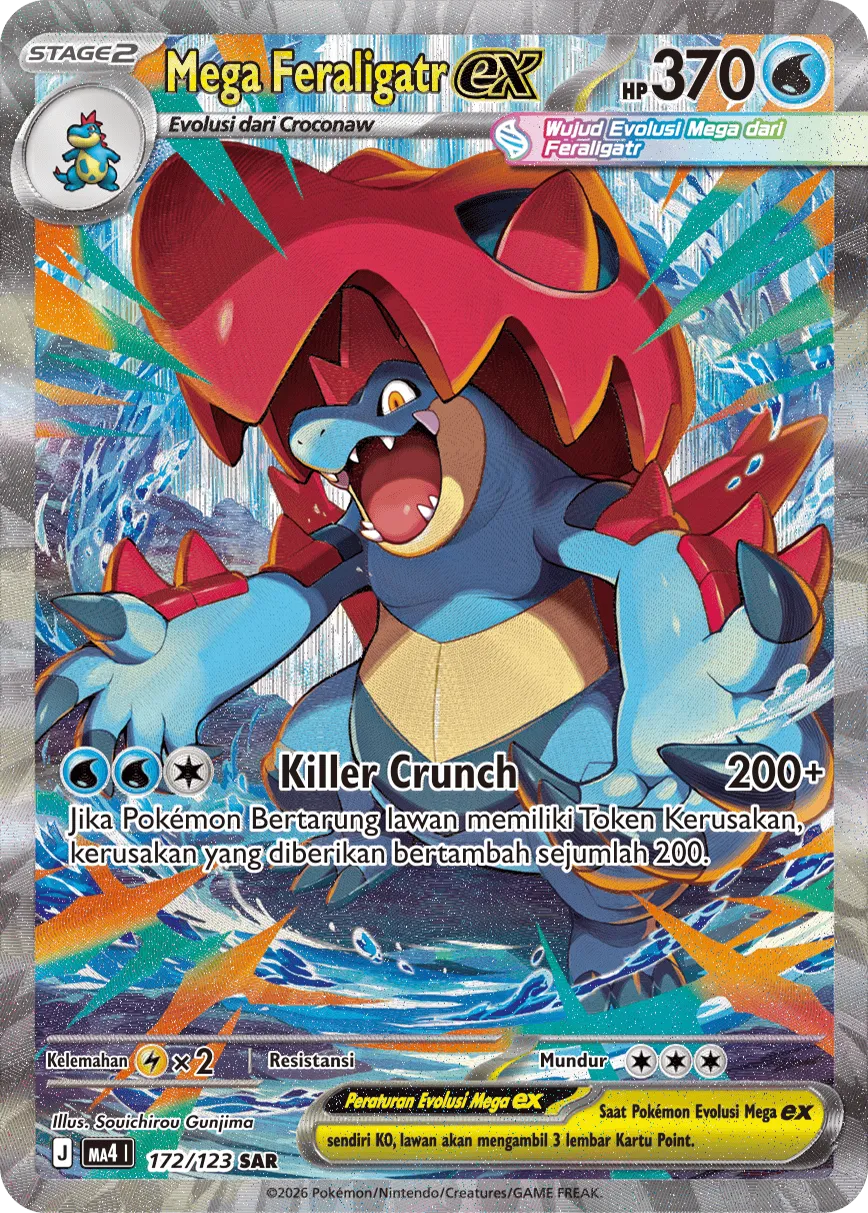 Mega Feraligatr ex 172/123 — Void Blast (Indonesian Pokémon TCG card)