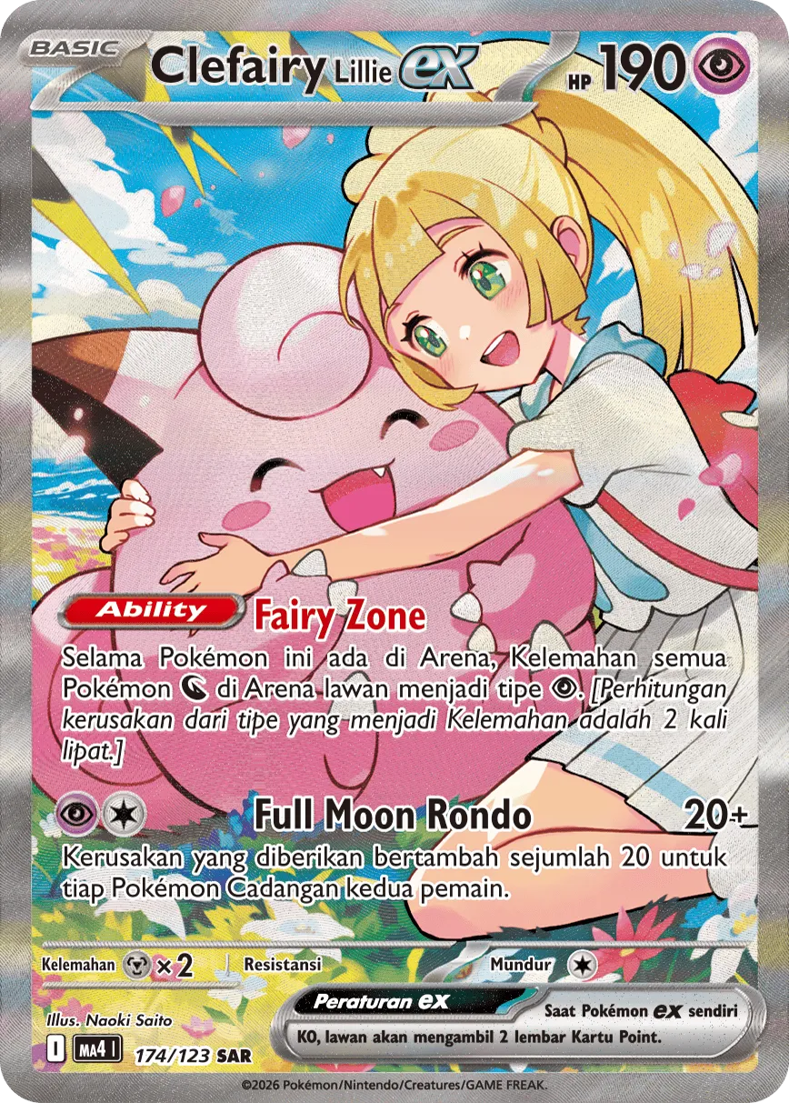 Lillie's Clefairy ex 174/123 — Void Blast (Indonesian Pokémon TCG card)