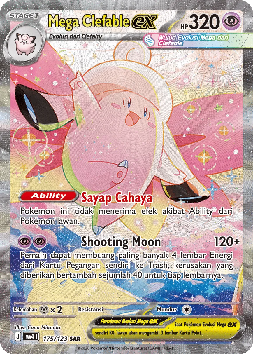Mega Clefable ex 175/123 — Void Blast (Indonesian Pokémon TCG card)