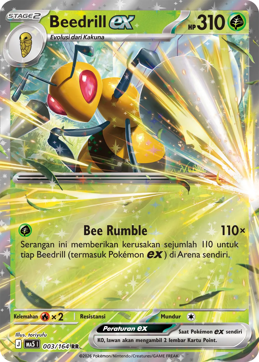 Beedrill ex 003 — Ancaman Bayangan (Indonesian Pokémon TCG card)