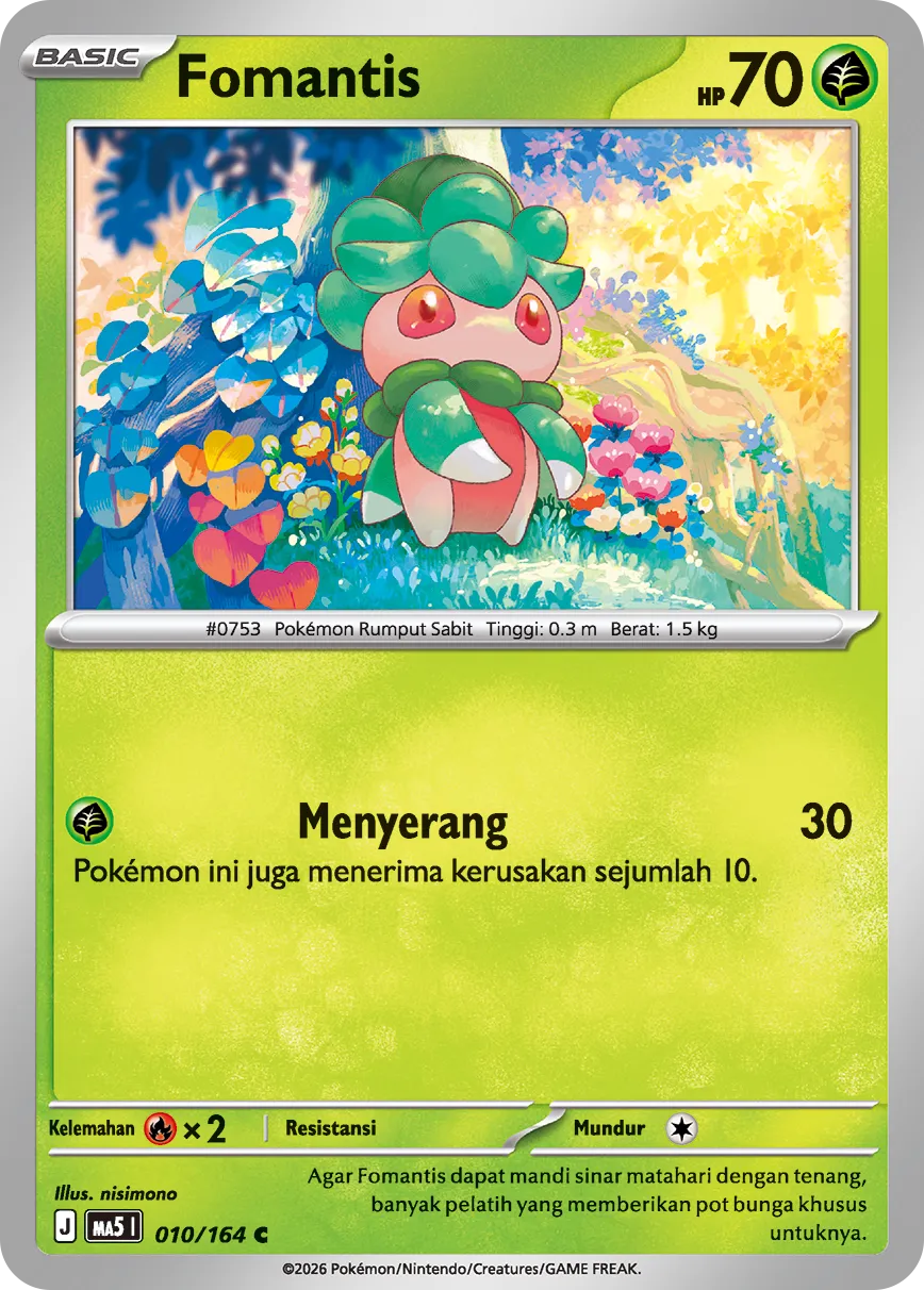 Fomantis 010 — Ancaman Bayangan (Indonesian Pokémon TCG card)