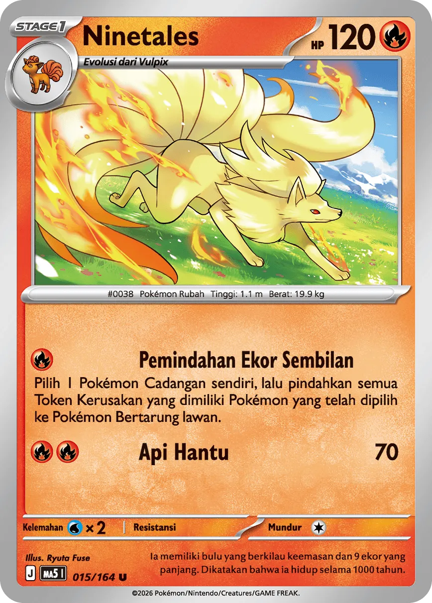 Ninetales 015 — Ancaman Bayangan (Indonesian Pokémon TCG card)