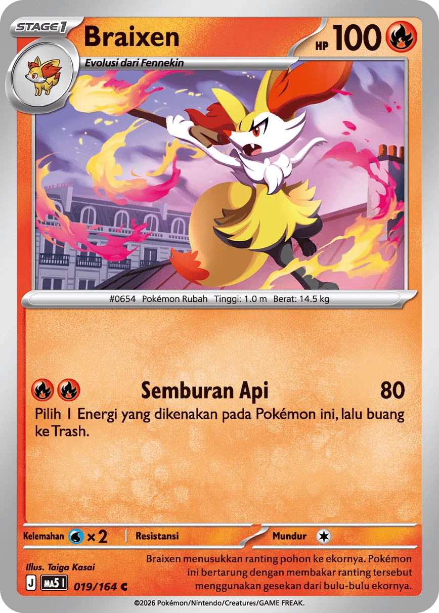 Braixen 019 — Ancaman Bayangan (Indonesian Pokémon TCG card)