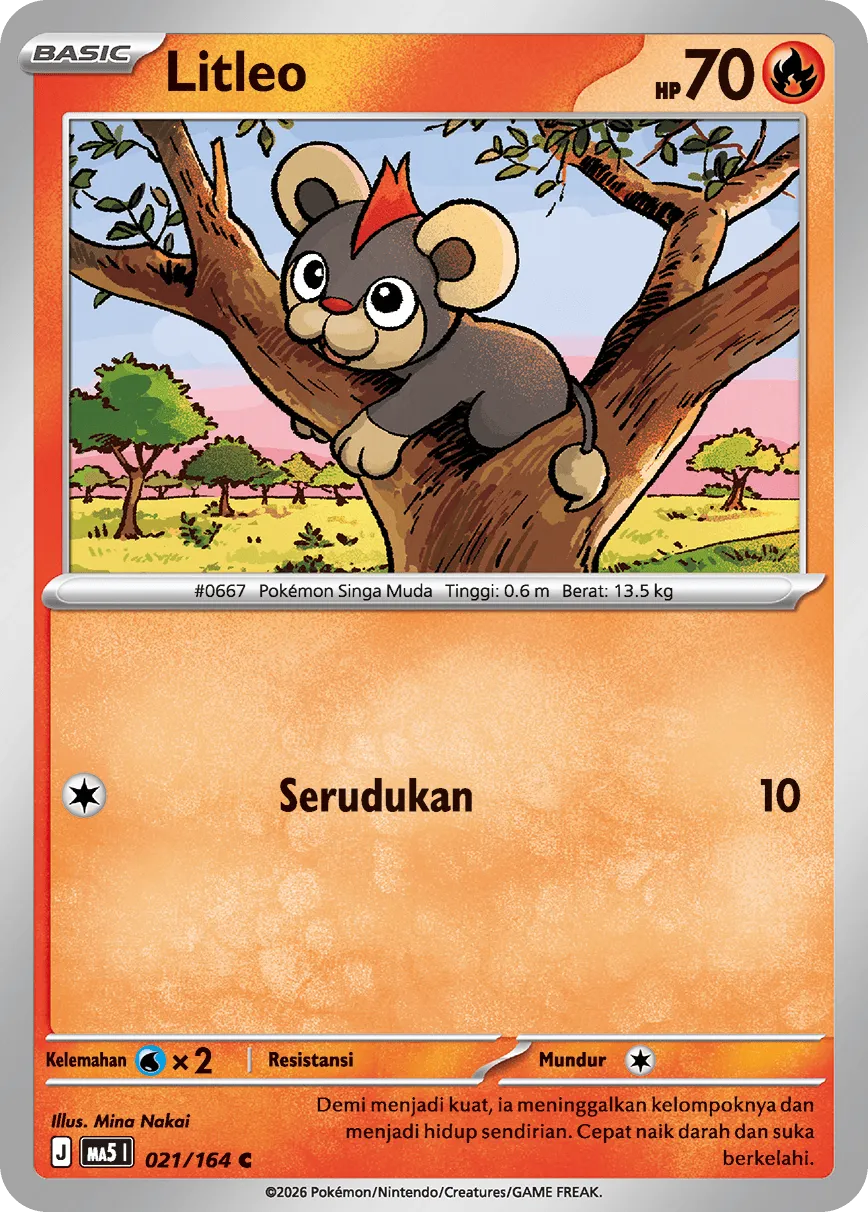 Litleo 021 — Ancaman Bayangan (Indonesian Pokémon TCG card)
