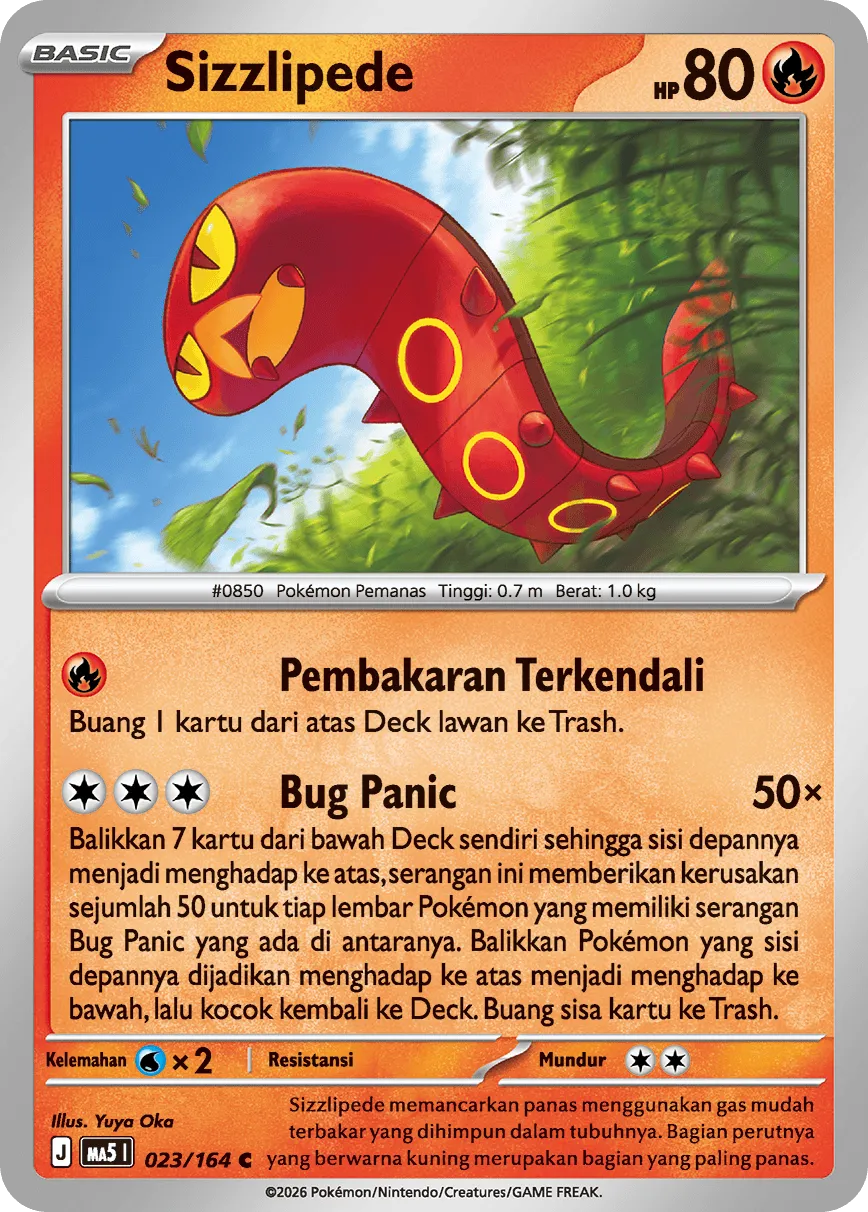 Sizzlipede 023 — Ancaman Bayangan (Indonesian Pokémon TCG card)