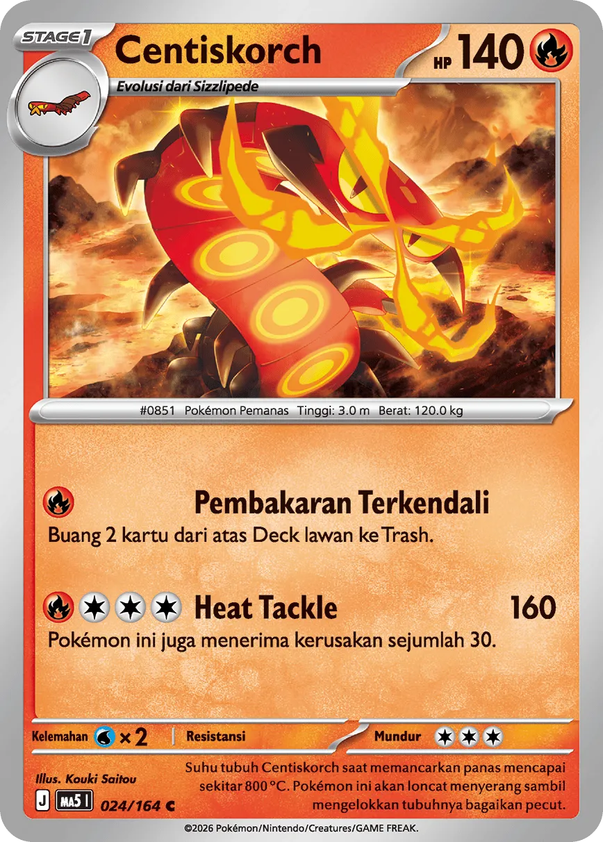 Centiskorch 024 — Ancaman Bayangan (Indonesian Pokémon TCG card)