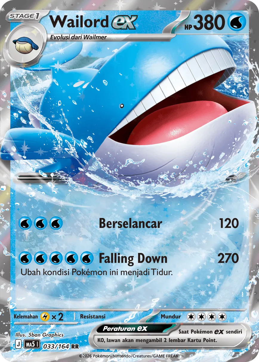 Wailord ex 033 — Ancaman Bayangan (Indonesian Pokémon TCG card)