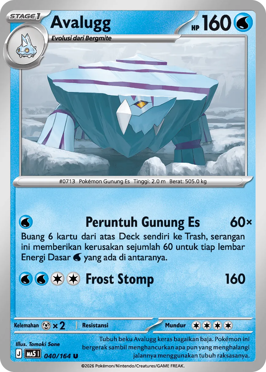 Avalugg 040 — Ancaman Bayangan (Indonesian Pokémon TCG card)
