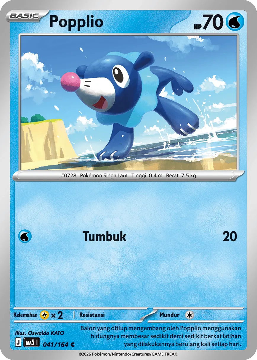 Popplio 041 — Ancaman Bayangan (Indonesian Pokémon TCG card)
