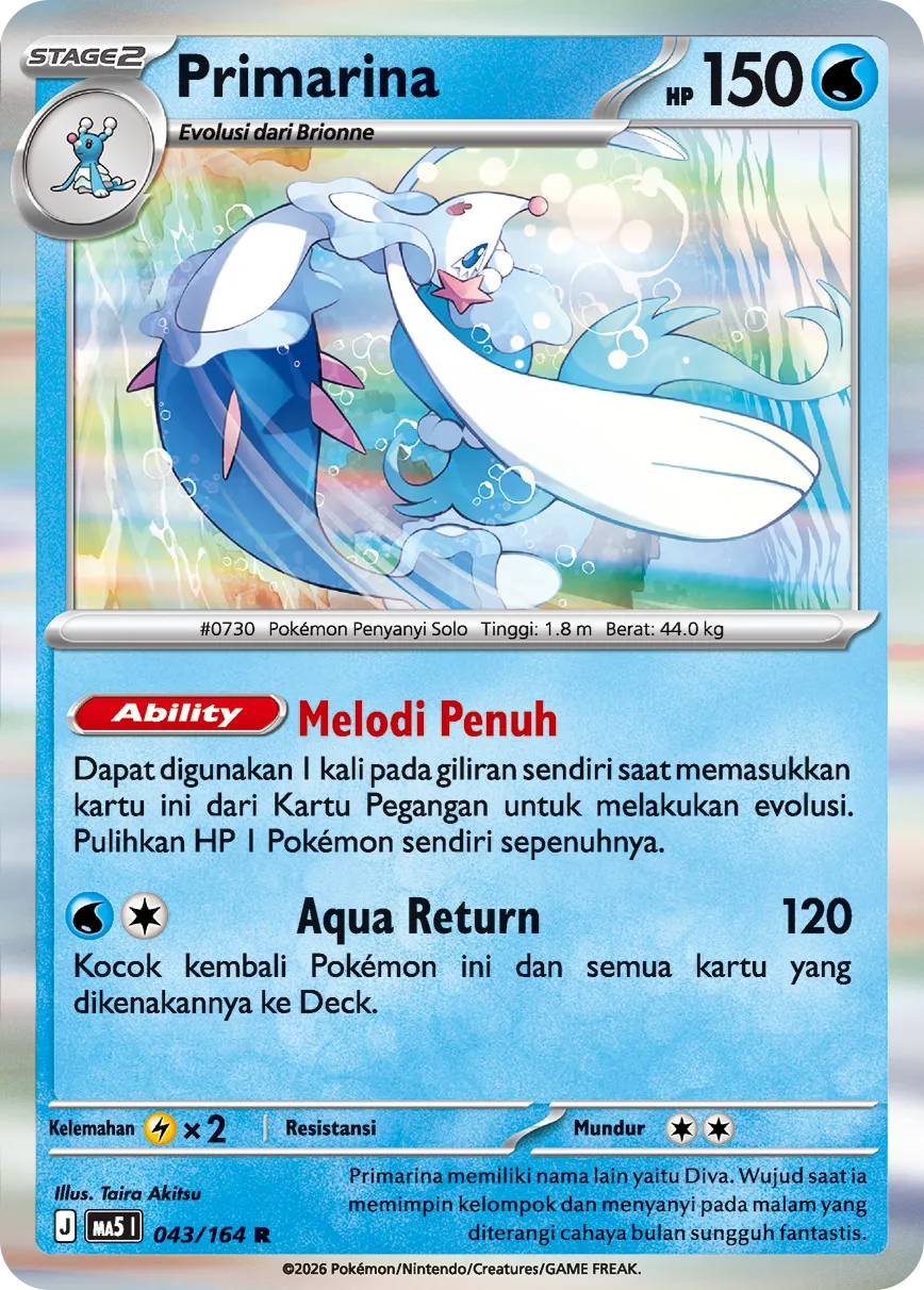 Primarina 043 — Ancaman Bayangan (Indonesian Pokémon TCG card)