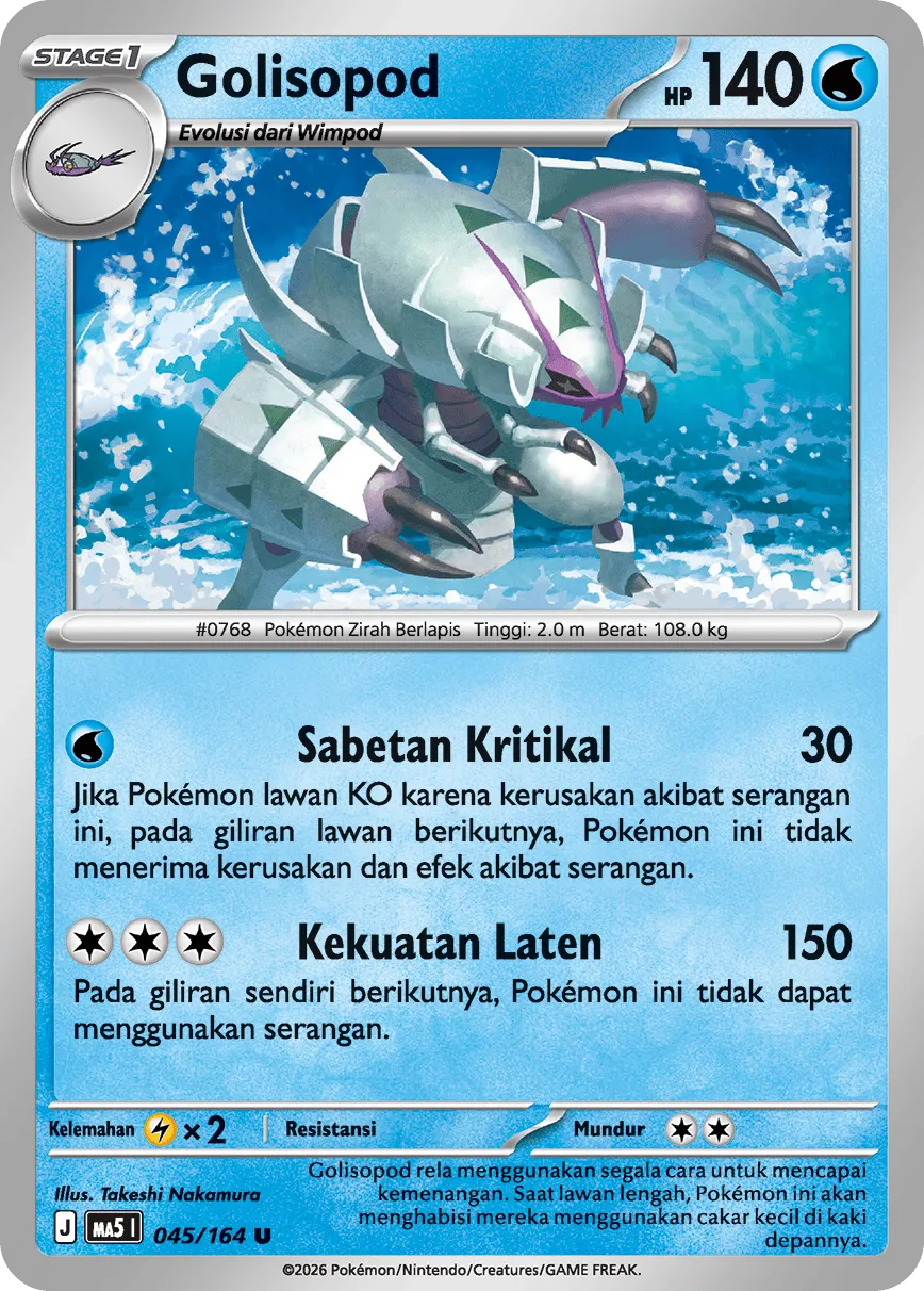 Golisopod 045 — Ancaman Bayangan (Indonesian Pokémon TCG card)