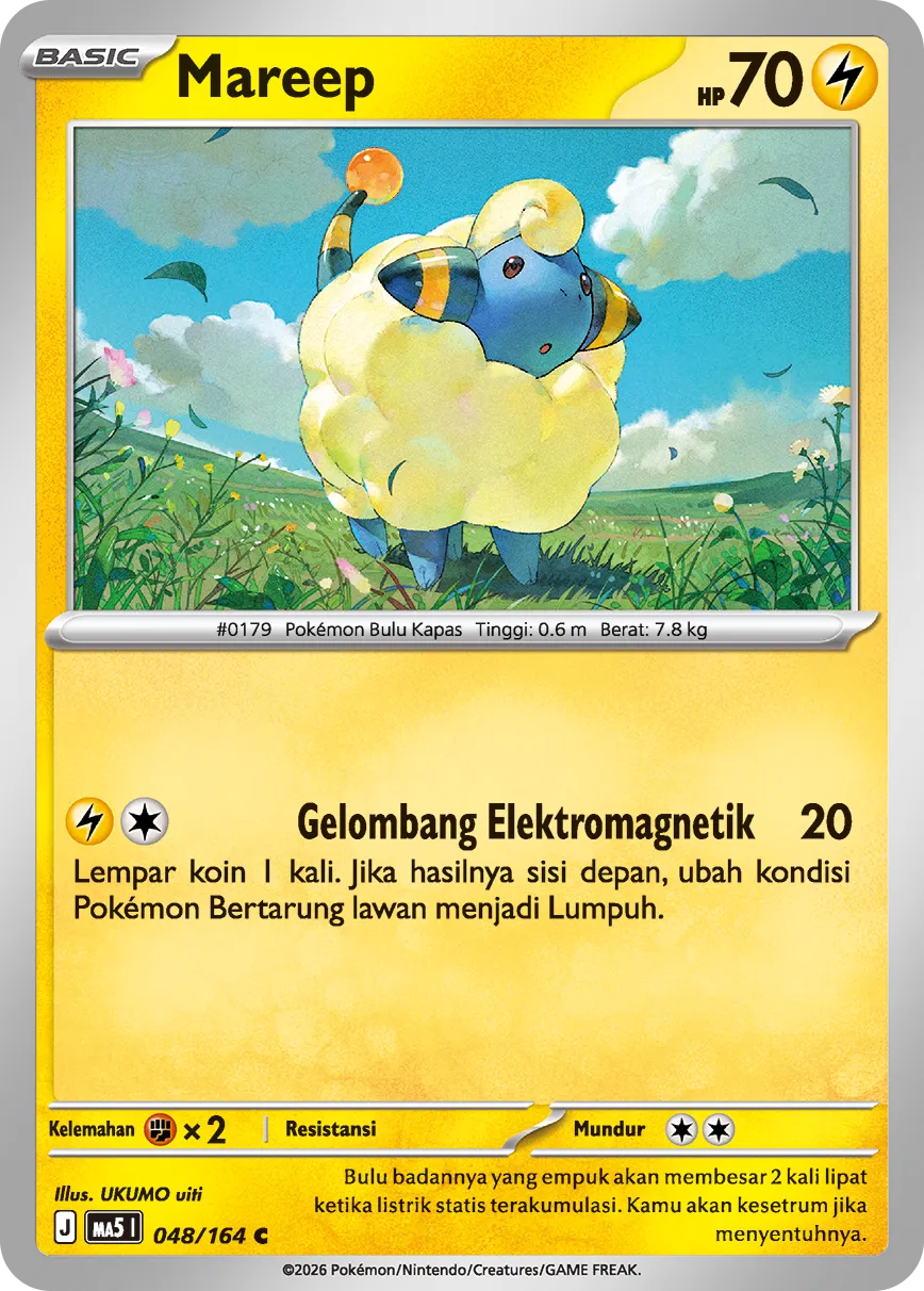 Mareep 048 — Ancaman Bayangan (Indonesian Pokémon TCG card)